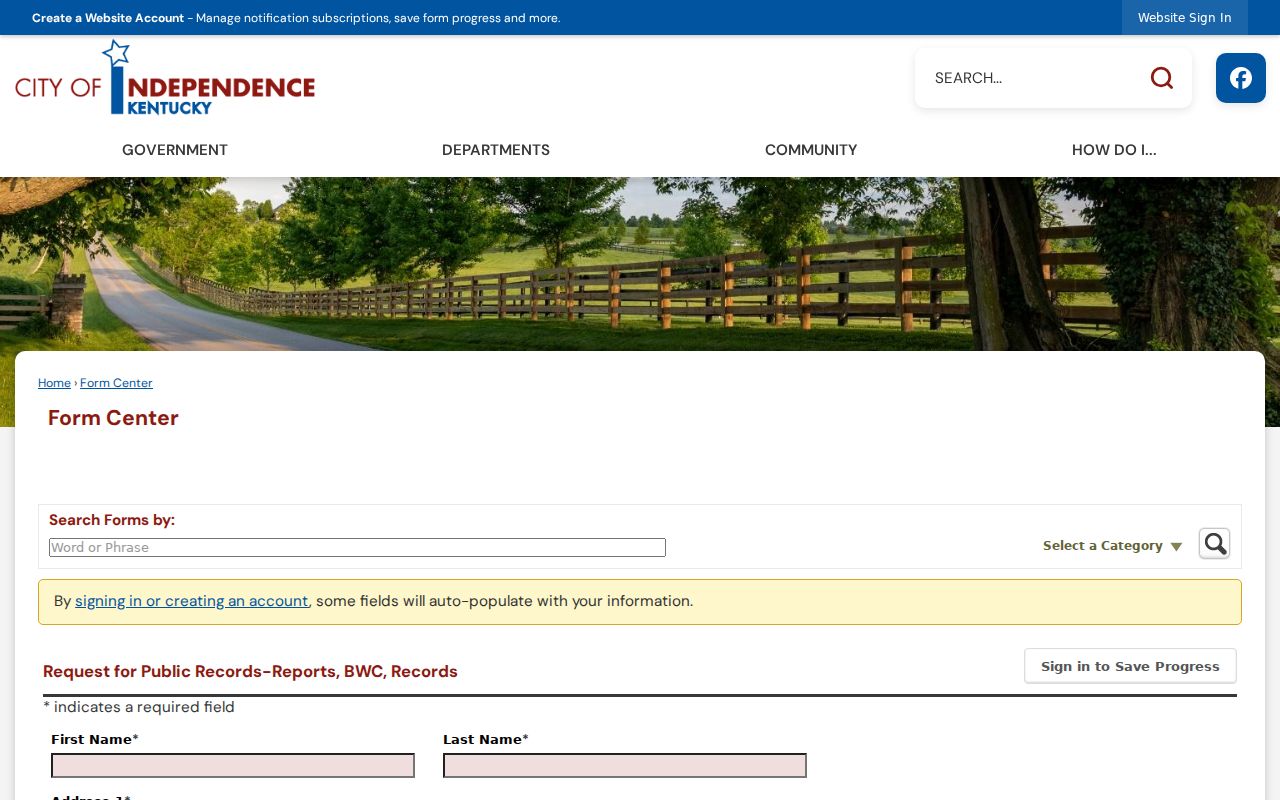 Independence residents directory police public records request form