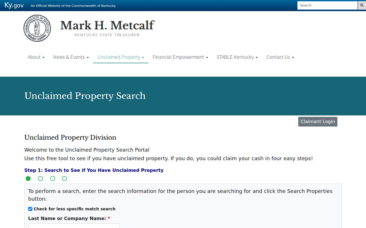 Kentucky unclaimed property search used to verify an Independence name clue
